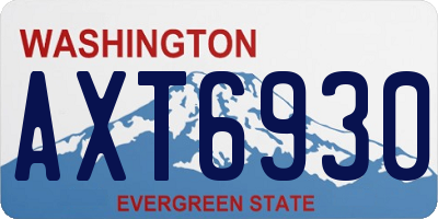 WA license plate AXT6930