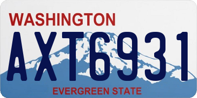 WA license plate AXT6931