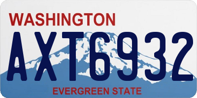 WA license plate AXT6932