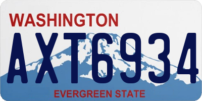 WA license plate AXT6934