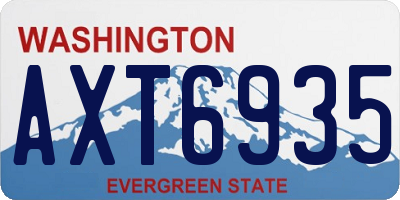 WA license plate AXT6935