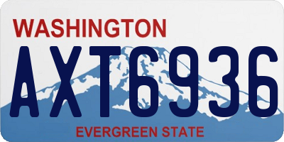 WA license plate AXT6936