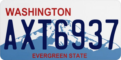 WA license plate AXT6937