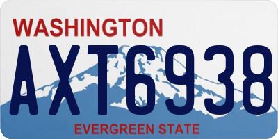 WA license plate AXT6938