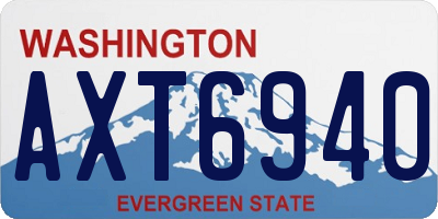 WA license plate AXT6940