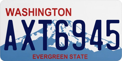WA license plate AXT6945