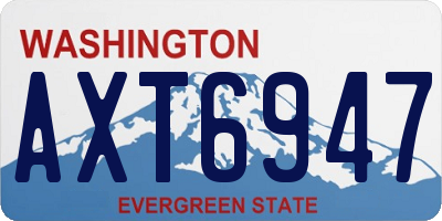 WA license plate AXT6947