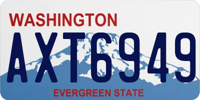 WA license plate AXT6949