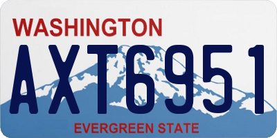WA license plate AXT6951