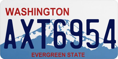WA license plate AXT6954