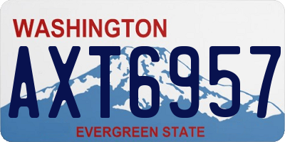 WA license plate AXT6957