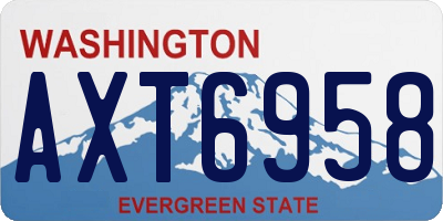 WA license plate AXT6958