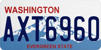 WA license plate AXT6960
