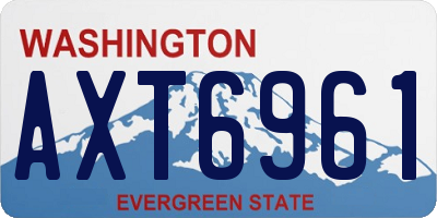 WA license plate AXT6961
