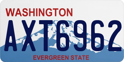 WA license plate AXT6962