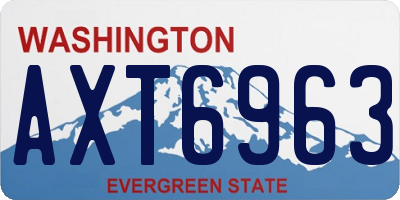 WA license plate AXT6963