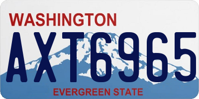 WA license plate AXT6965
