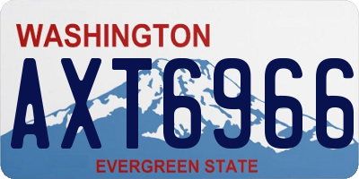 WA license plate AXT6966