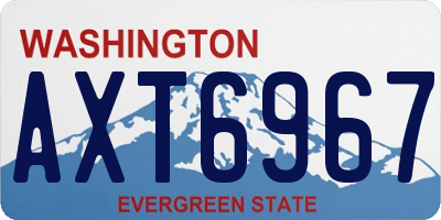 WA license plate AXT6967