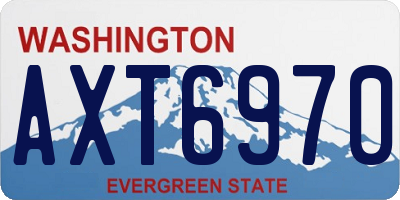 WA license plate AXT6970