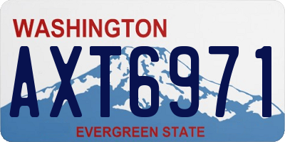 WA license plate AXT6971