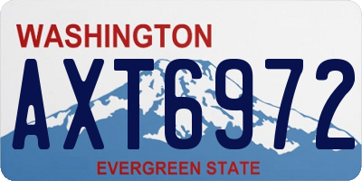 WA license plate AXT6972
