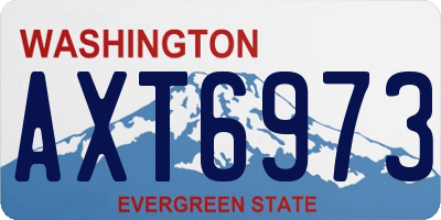 WA license plate AXT6973