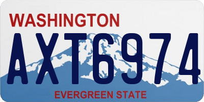 WA license plate AXT6974