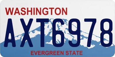 WA license plate AXT6978