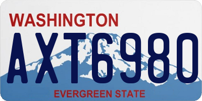 WA license plate AXT6980