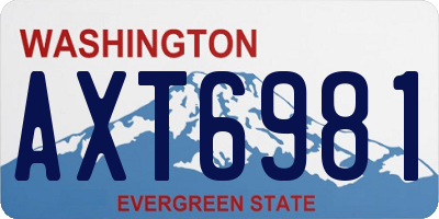 WA license plate AXT6981