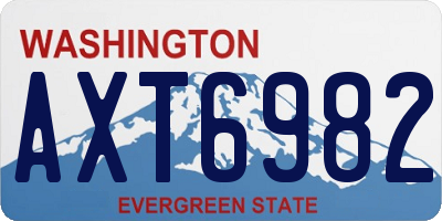 WA license plate AXT6982