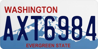 WA license plate AXT6984