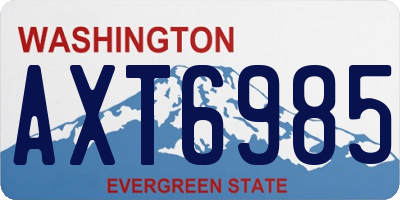 WA license plate AXT6985
