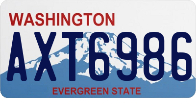 WA license plate AXT6986
