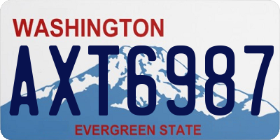 WA license plate AXT6987