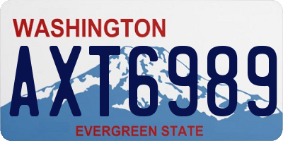 WA license plate AXT6989
