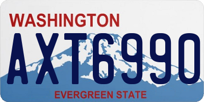 WA license plate AXT6990