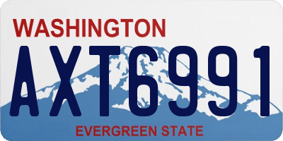 WA license plate AXT6991