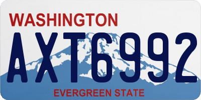 WA license plate AXT6992