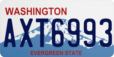 WA license plate AXT6993