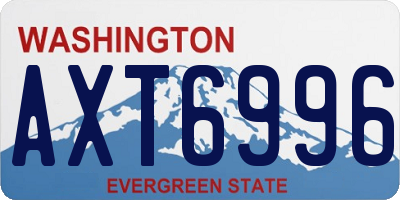 WA license plate AXT6996