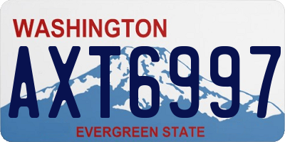 WA license plate AXT6997