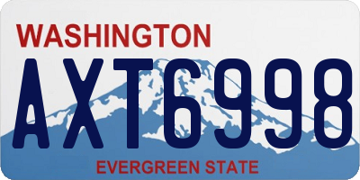 WA license plate AXT6998