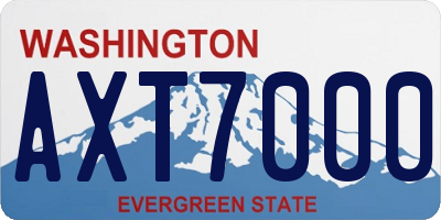 WA license plate AXT7000