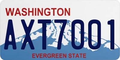 WA license plate AXT7001