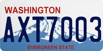 WA license plate AXT7003