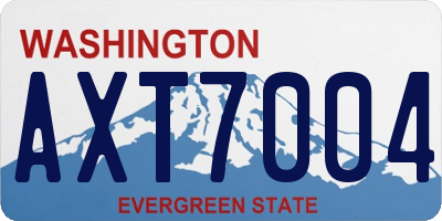 WA license plate AXT7004