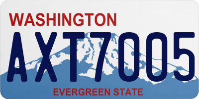 WA license plate AXT7005
