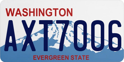 WA license plate AXT7006